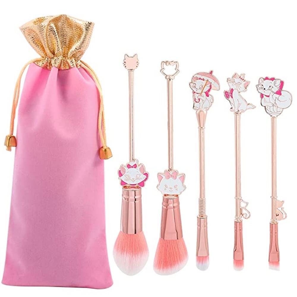 Aristocats Marie the Cat Rose Gold 5 Piece Makeup Brush Set - Picture 1 of 17